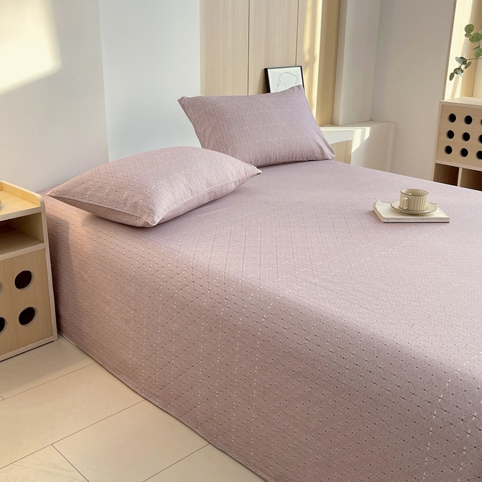 91家纺网 家纺一手货源 找家纺 （总）爱彼2025新款华夫格全棉纯棉老粗布床单凉席-系列三