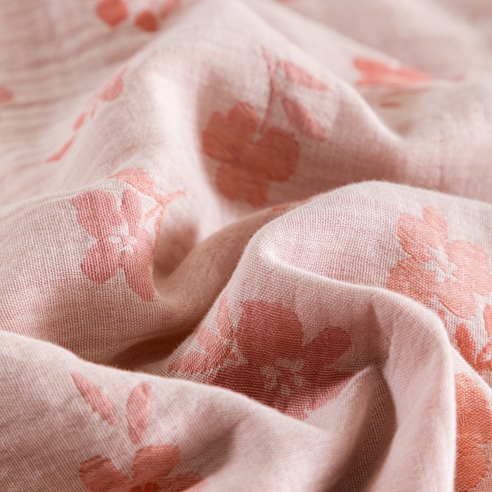 91家纺网 家纺一手货源 找家纺 鑫棉坊 2025新款A类里外全棉双层纱可机洗棉花空调被夏凉被四件套 粉韵繁花