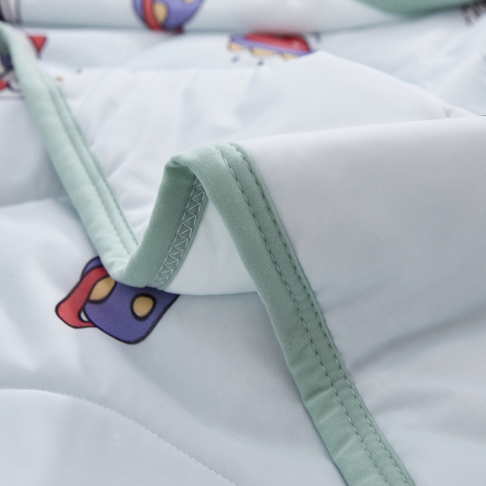 91家纺网 家纺一手货源 找家纺 丝涟家居 2025新款A类卡通小清新双面印花凉感丝夏被宇航员