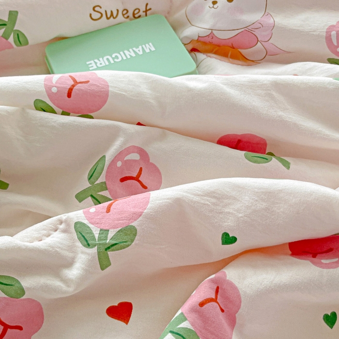 91家纺网 家纺一手货源 找家纺 富艺隆 2025新款水洗棉双层纱夏被 曼塔玫瑰