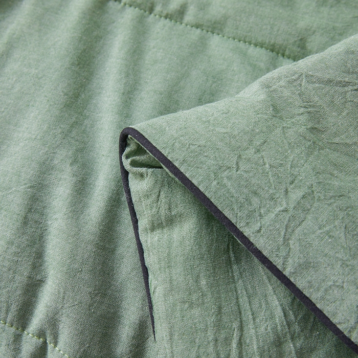 91家纺网 家纺一手货源 找家纺 熙宴家纺 2025新款纯色水洗棉新疆棉花夏被 青绿