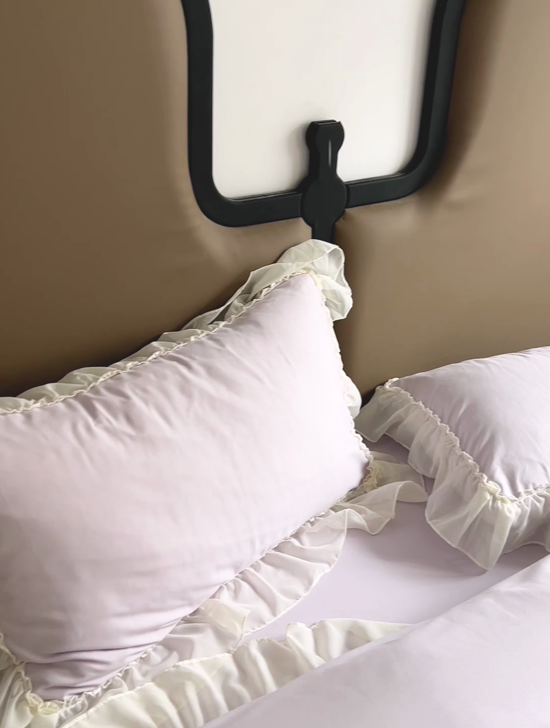 91家纺网 家纺一手货源 找家纺 艺玲家纺 2025新款糯小棉爱丽莎雪纺花边四件套 爱丽莎-紫