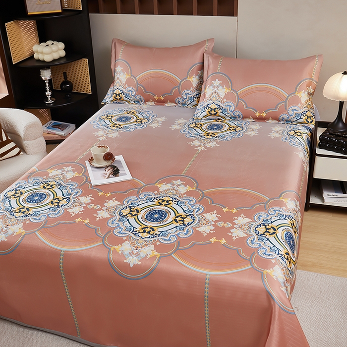 91家纺网 家纺一手货源 找家纺 （总）星窝家纺 2025新款直播电商优选可机洗斜纹提花冰丝凉席三件套