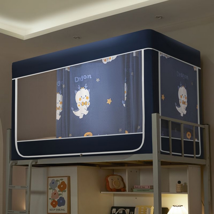 91家纺网 家纺一手货源 找家纺 2025新款学生床遮光蚊帐 恐龙宝贝