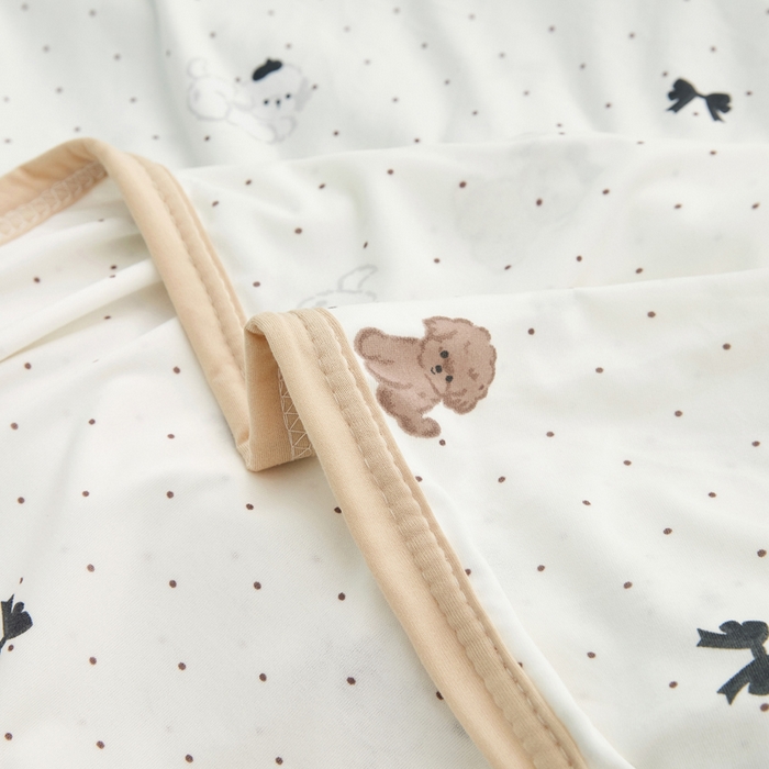 91家纺网 家纺一手货源 找家纺 丝涟家居 2025新款婴儿裸睡级凉感针织毯幼儿园夏被儿童夏被毯子 波点狗