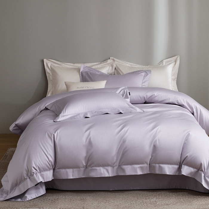 91家纺网 家纺一手货源 找家纺 佳汐蓝 2025新款奢简高支棉柔雾奢缎长绒棉四件套券后不低于628/648元 雾山紫