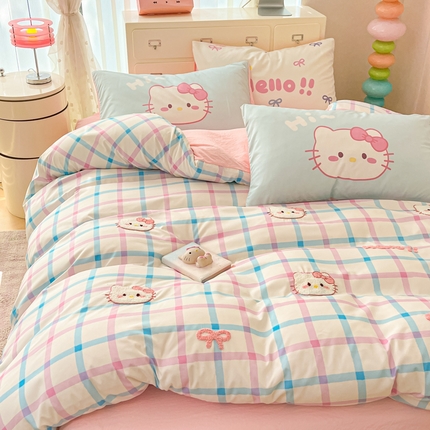 91家纺网 家纺一手货源 找家纺 （总）如一 2025新款A类数码枕套卡通毛巾绣水洗棉四件套