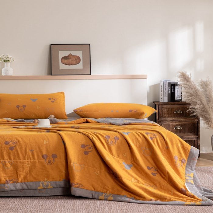 91家纺网 家纺一手货源 找家纺 （总）鑫棉坊 2025新款A类里外全棉双层纱可机洗棉花空调被夏凉被四件套