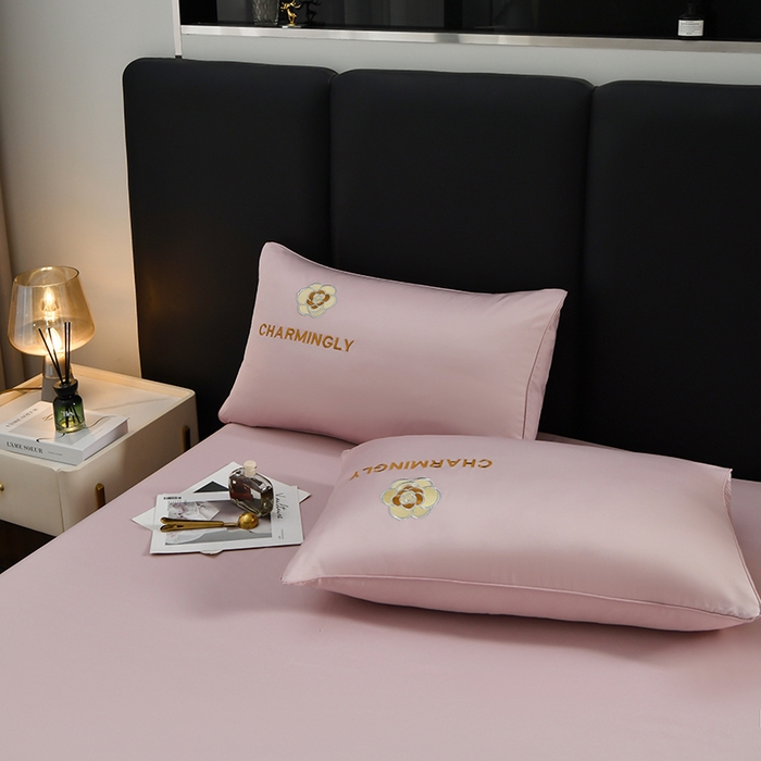 91家纺网 家纺一手货源 找家纺 优尚家纺 2025新款水洗天丝刺绣夏被夏被四件套 蔷薇花