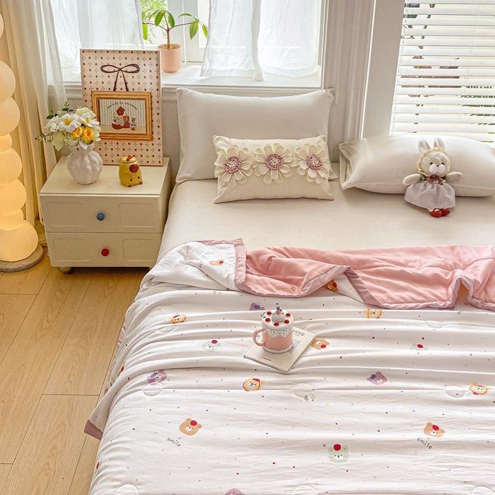 91家纺网 家纺一手货源 找家纺 好睡棉 2025新款柔软裸睡级水洗棉夏被新疆棉花被夏凉被空调被被子 温暖小熊