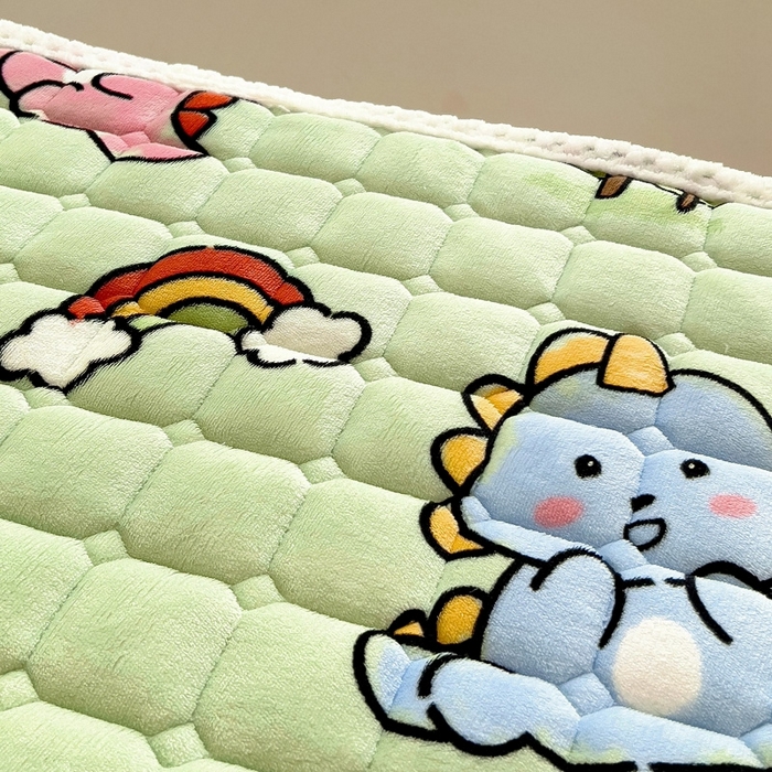 91家纺网 家纺一手货源 找家纺 梵赫家纺2024新款牛奶绒床护垫床垫幼儿园床垫儿童床垫可水洗 垫套-恐龙集结