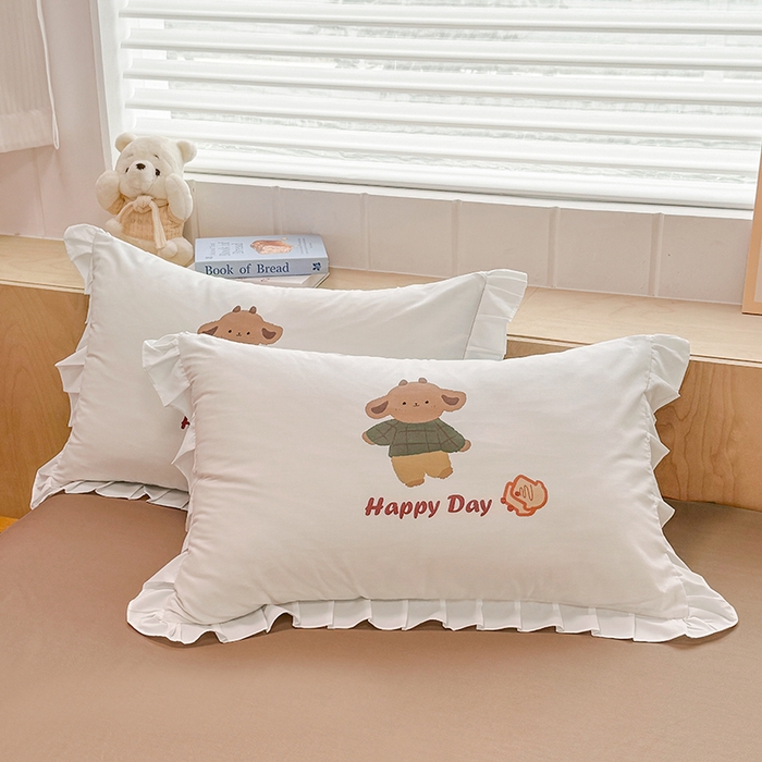 91家纺网 家纺一手货源 找家纺 玉元坊 2025新款全棉纯棉数码印花四件套 快乐小熊