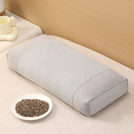 91家纺网 家纺一手货源 找家纺 （总）梦叶草 2025新款全棉纯棉色织水洗棉简约条纹宫廷荞麦枕