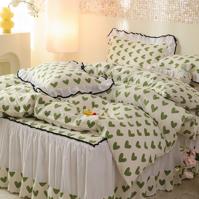 91家纺网 家纺一手货源 找家纺 金盛皇朝 2025新款加厚亲肤床裙夹棉单件三件套四件套心许