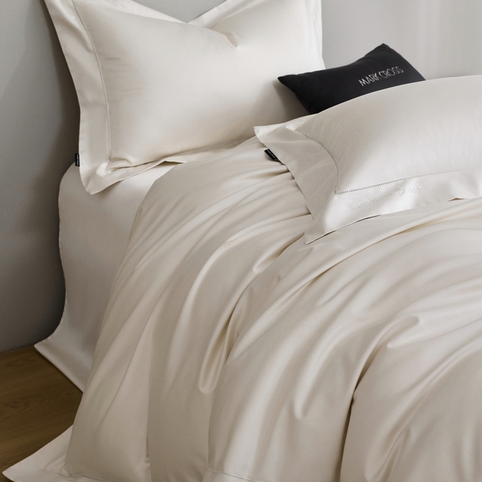 91家纺网 家纺一手货源 找家纺 佳汐蓝 2025新款奢简高支棉柔雾奢缎长绒棉四件套券后不低于628/648元 羊脂白