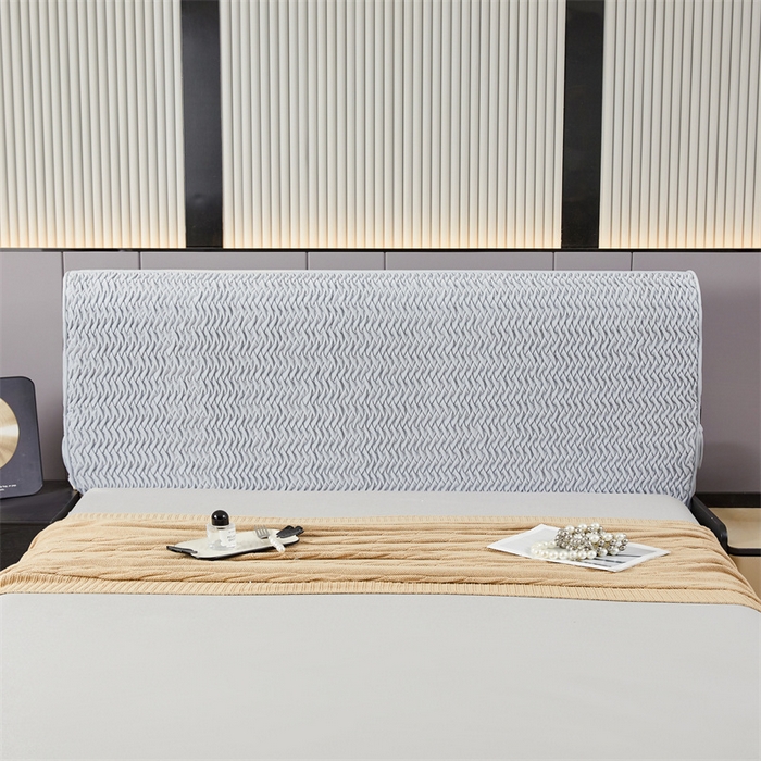 91家纺网 家纺一手货源 找家纺 情恒家纺 2025新款德芙绒工艺款全包床头罩 流光银