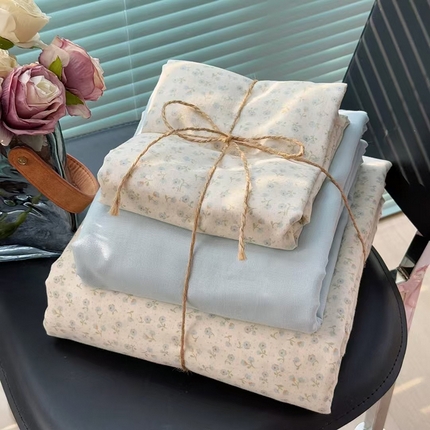 麦伦家居 2025新款全棉有氧双层纱简约款系列四件套 可可茶（米）