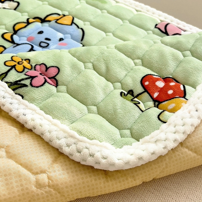 91家纺网 家纺一手货源 找家纺 梵赫家纺2024新款牛奶绒床护垫床垫幼儿园床垫儿童床垫可水洗 垫套-恐龙集结