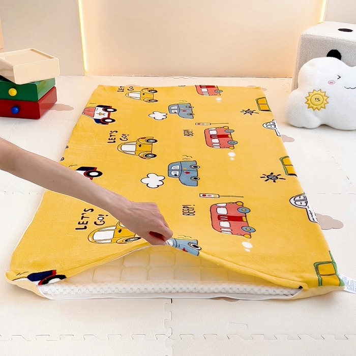 91家纺网 家纺一手货源 找家纺 梵赫家纺2024新款牛奶绒床护垫床垫幼儿园床垫儿童床垫可水洗 垫套-滴滴车队黄