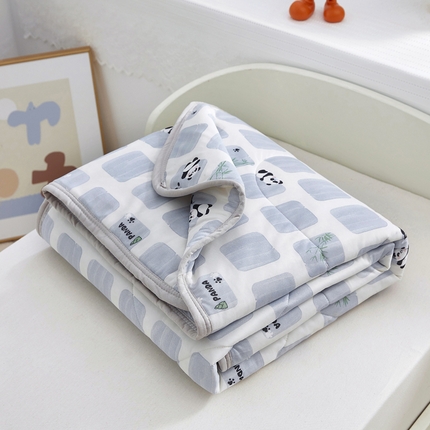 丝涟家居 2025新款A类卡通小清新双面印花凉感丝夏被小熊猫