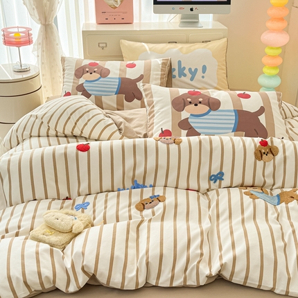 91家纺网 家纺一手货源 找家纺 （总）如一 2025新款A类数码枕套卡通毛巾绣水洗棉四件套