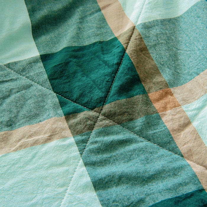 91家纺网 家纺一手货源 找家纺 鑫棉坊 2025新款全棉色织水洗棉A类棉花夏被可机洗空调被四件套床单枕套 澜海