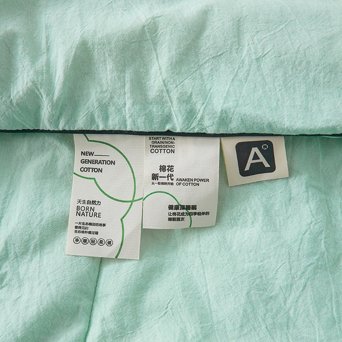 91家纺网 家纺一手货源 找家纺 熙宴家纺 2025新款纯色水洗棉新疆棉花夏被 水绿