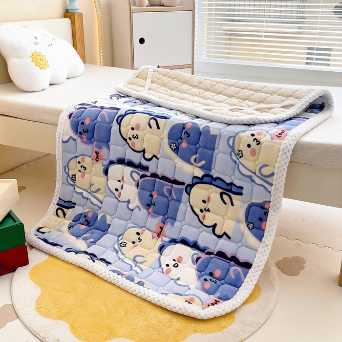 91家纺网 家纺一手货源 找家纺 梵赫家纺2024新款牛奶绒床护垫床垫幼儿园床垫儿童床垫可水洗 薄垫-啵啵恐龙