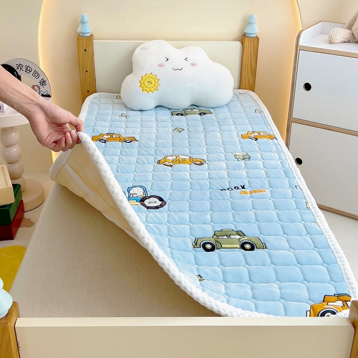 91家纺网 家纺一手货源 找家纺 梵赫家纺2024新款牛奶绒床护垫床垫幼儿园床垫儿童床垫可水洗 薄垫-工程车队