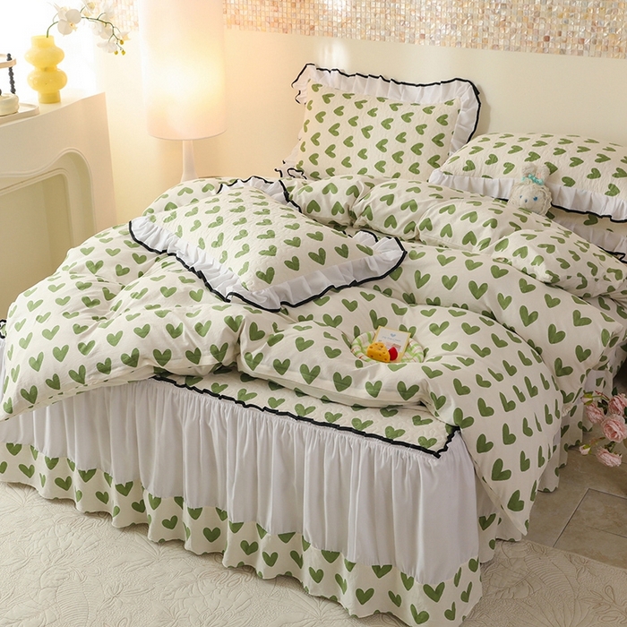 91家纺网 家纺一手货源 找家纺 金盛皇朝 2025新款加厚亲肤床裙夹棉单件三件套四件套心许