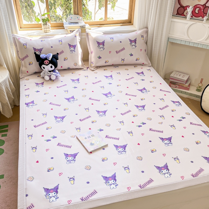 91家纺网 家纺一手货源 找家纺 博雅 2025新款三丽欧A类小版数码印花1200D冰丝凉席凉席席子 多彩库洛米