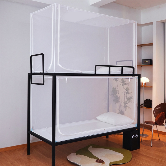 91家纺网 家纺一手货源 找家纺 （总）冉美家纺  2025新款纯白色学生蚊帐拉链款