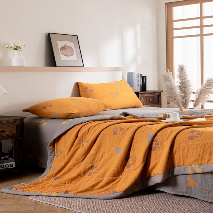 91家纺网 家纺一手货源 找家纺 （总）鑫棉坊 2025新款A类里外全棉双层纱可机洗棉花空调被夏凉被四件套