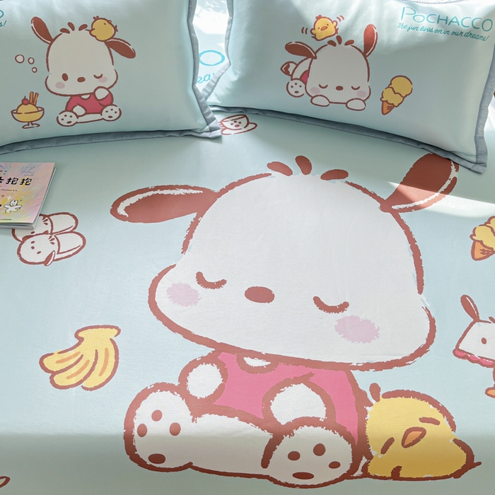 91家纺网 家纺一手货源 找家纺 博雅 2025新款三丽欧A类大版数码印花1200D冰丝凉席凉席席子 甜品帕恰狗