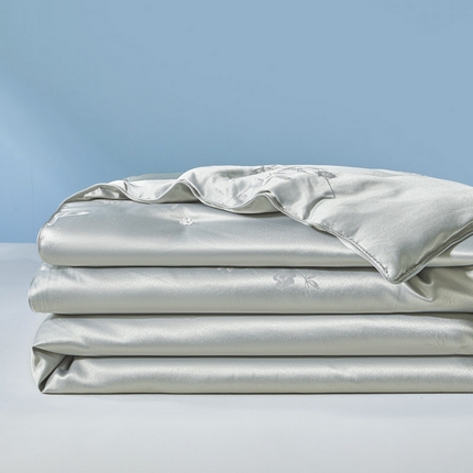 澳洲羽 2025新款纯色提花蚕丝被被子被芯 灰色