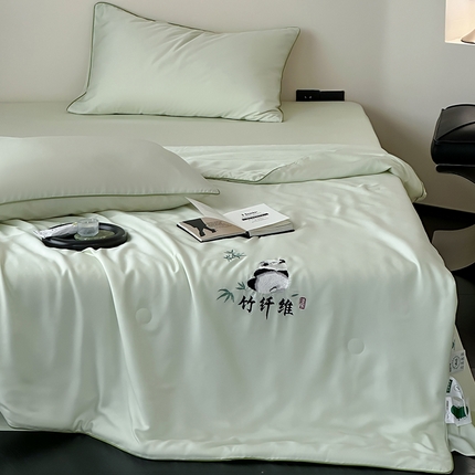 91家纺网 家纺一手货源 找家纺 （总）一加一 2025新款A类天竹刺绣蚕蛹蛋白纤维夏被四件套