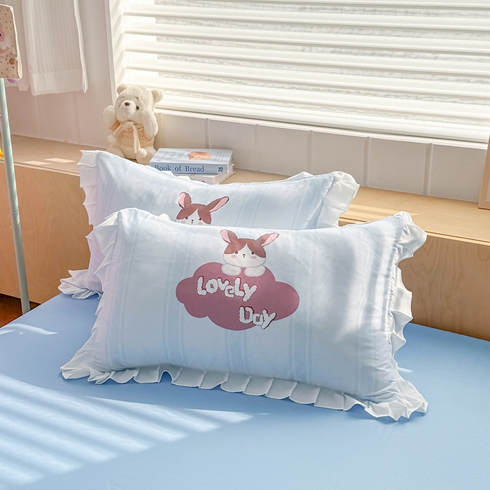 91家纺网 家纺一手货源 找家纺 玉元坊 2025新款全棉纯棉数码印花四件套 兔子伙伴