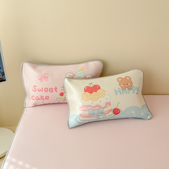 91家纺网 家纺一手货源 找家纺 慕尚家纺 2025新款凉感卡通工艺席床笠-Kitty猫