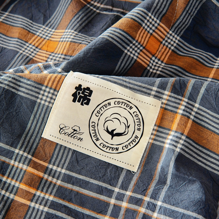 91家纺网 家纺一手货源 找家纺 鑫棉坊 2025新款全棉色织水洗棉A类棉花夏被可机洗空调被四件套床单枕套 伯恩