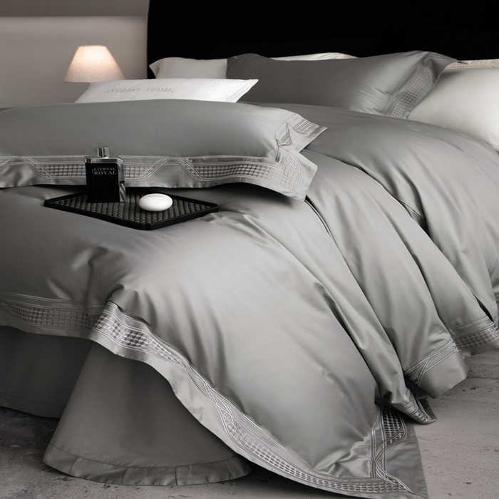 91家纺网 家纺一手货源 找家纺 馨蕊家居 2025春夏新品100s高奢典藏简约全棉系列 棉凯伦-高级灰