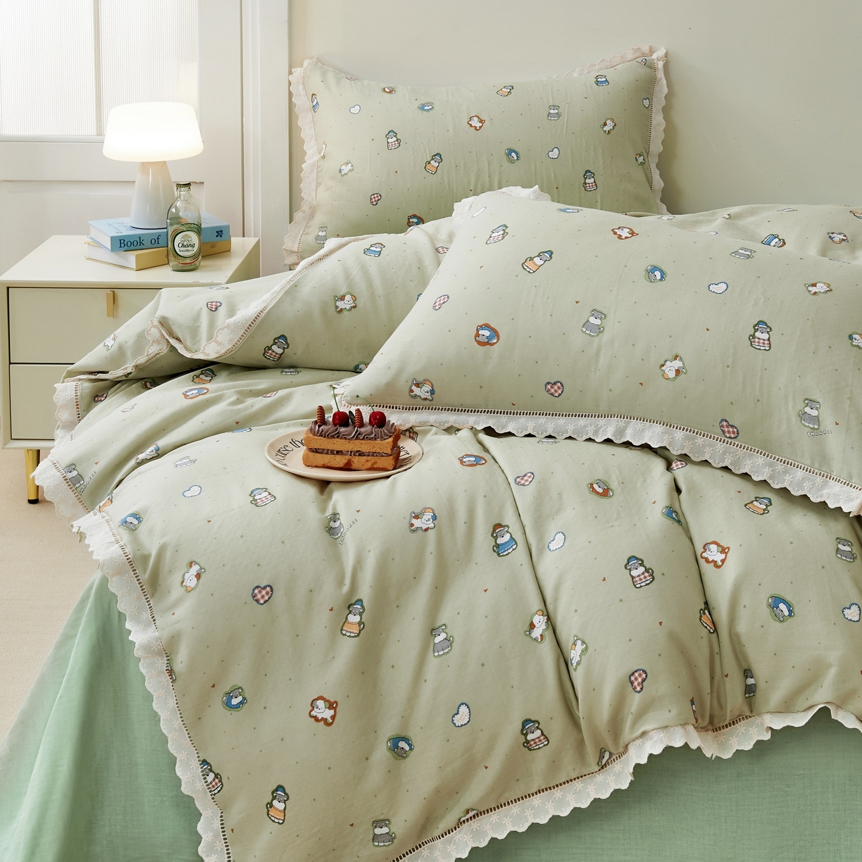 91家纺网 家纺一手货源 找家纺 （总）黛馨 2025新款全棉纯棉镂空蕾丝边四件套