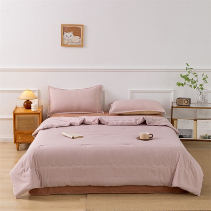 91家纺网 家纺一手货源 找家纺 八方汇 2025新款时尚简约条纹款夏被 条纹-豆咖