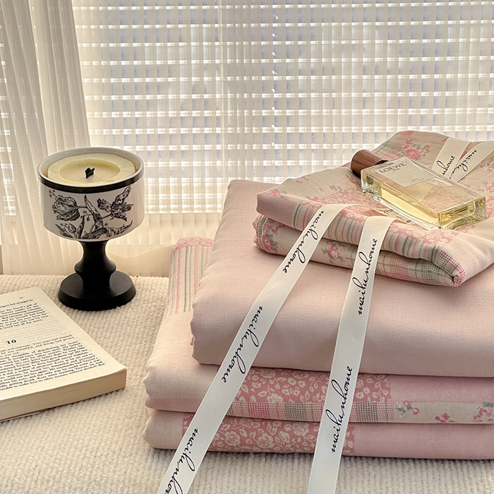 91家纺网 家纺一手货源 找家纺 麦伦家居 2025新款全棉有氧双层纱简约款系列四件套 百福