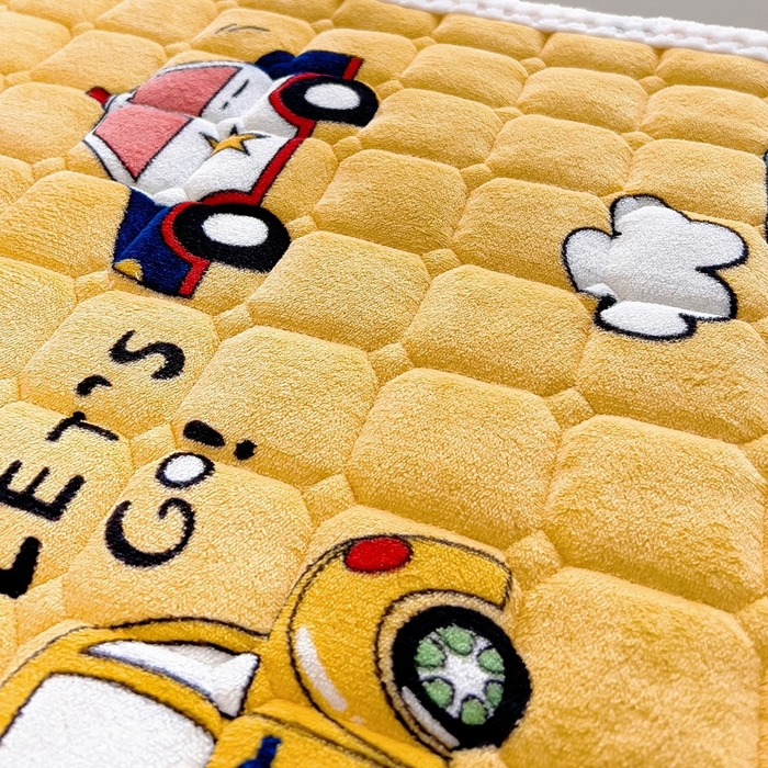 91家纺网 家纺一手货源 找家纺 梵赫家纺2024新款牛奶绒床护垫床垫幼儿园床垫儿童床垫可水洗 垫套-滴滴车队黄