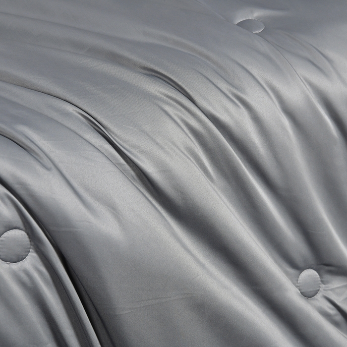 91家纺网 家纺一手货源 找家纺 优尚家纺 2025新款水洗天丝刺绣夏被夏被四件套 深冬灰