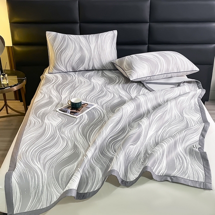 锦罗绣 2025春夏新款PE中分子凉感提花软凉席席子 极简主义-灰 床单款