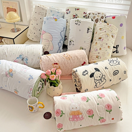 富艺隆 2025新款水洗棉双层纱夏被 组合图仅供展示