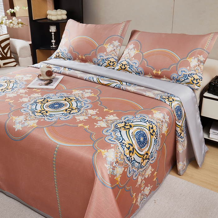 91家纺网 家纺一手货源 找家纺 （总）星窝家纺 2025新款直播电商优选可机洗斜纹提花冰丝凉席三件套