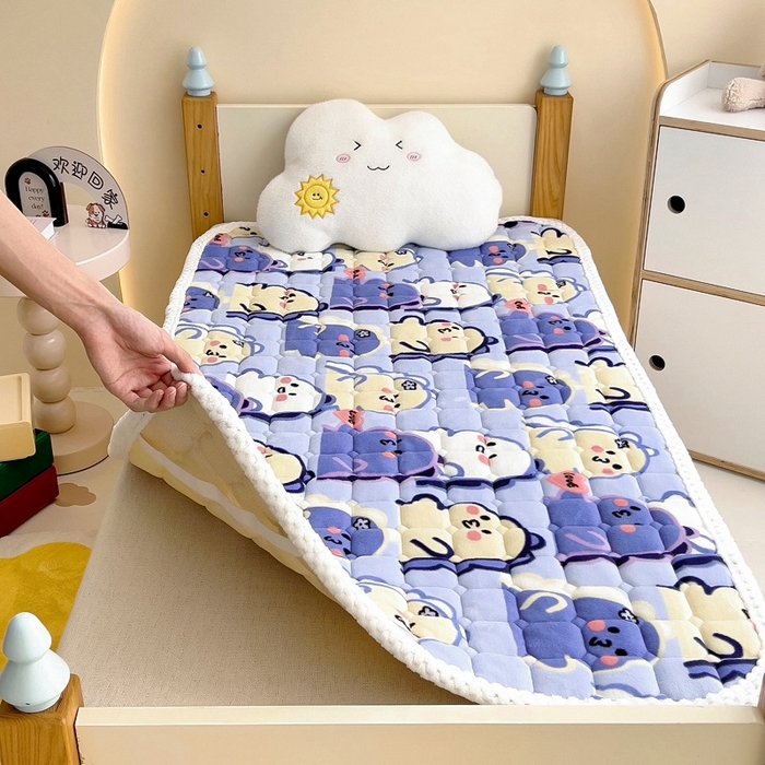 91家纺网 家纺一手货源 找家纺 梵赫家纺2024新款牛奶绒床护垫床垫幼儿园床垫儿童床垫可水洗 垫套-啵啵恐龙