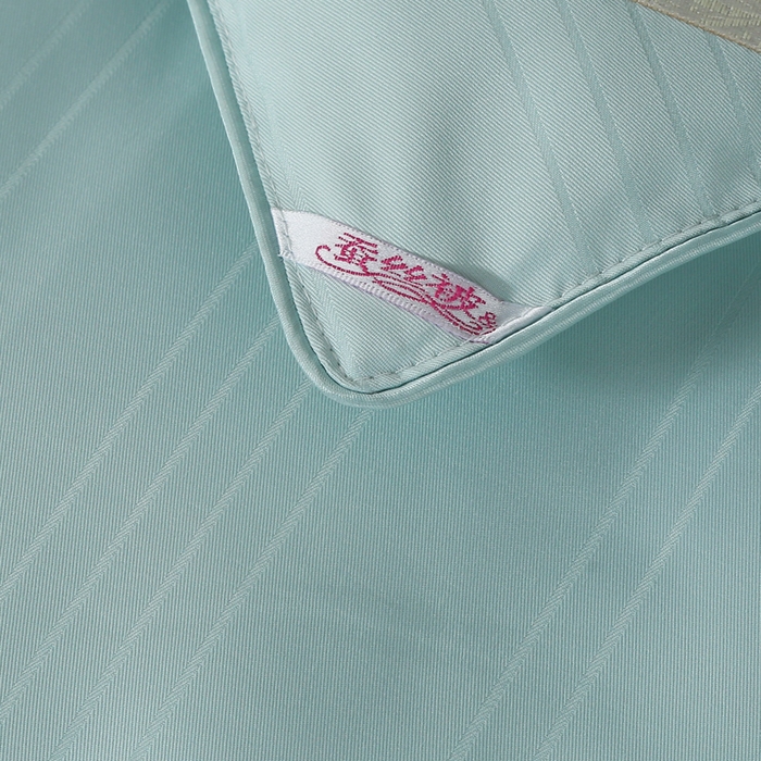 91家纺网 家纺一手货源 找家纺 2025新款全棉缎条贡缎提花被子被芯夏凉被春秋被冬被二合一子母被 绿色